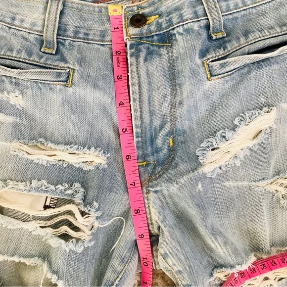 Von Dutch Light Blue Distressed Flare Jeans - Picture 8 of 16